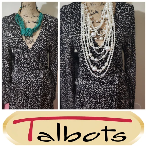 Talbots Monochrome Long Sleeve Dress - Picture 2 of 3
